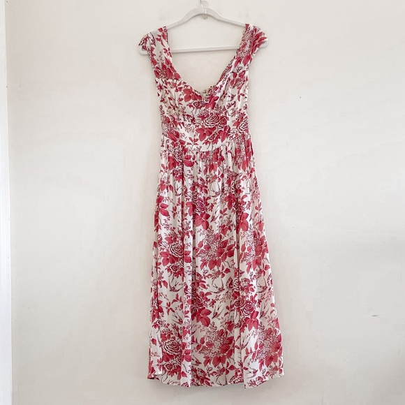 Reformation Violet Toile De Jouy Midi Dress 2 NWOT - Picture 4 of 11